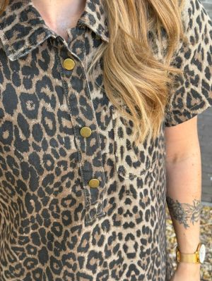 leopard button dress leopard