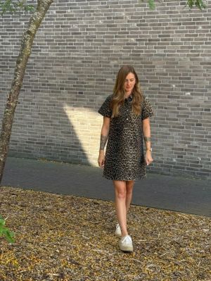 leopard button dress leopard