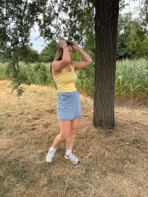 jadene short skort light blue deni