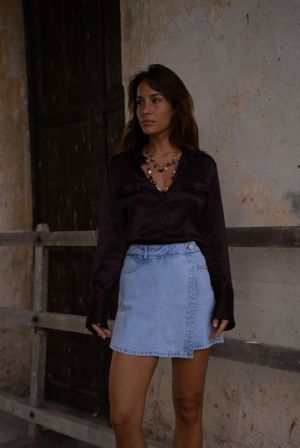 jadene short skort light blue deni