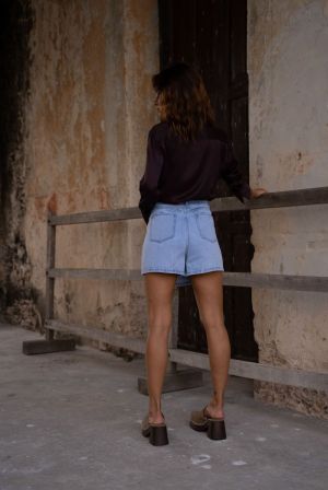 jadene short skort light blue deni