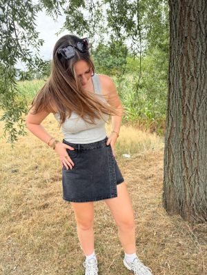 jadene short skort black washed de