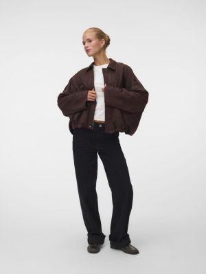 VMHAZEL LS FAUX SUEDE BOMBER J Seal Brown