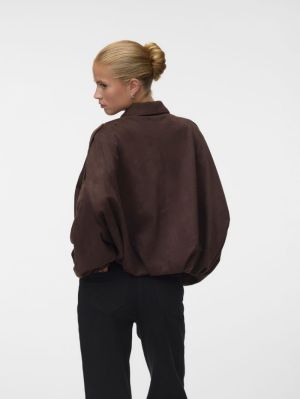 VMHAZEL LS FAUX SUEDE BOMBER J Seal Brown