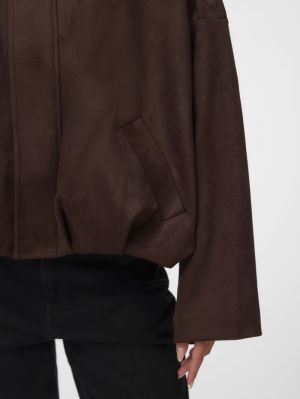 VMHAZEL LS FAUX SUEDE BOMBER J Seal Brown