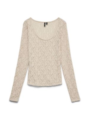 VMFLORA LS 2-WAY LACE TOP JRS Pumice Stone