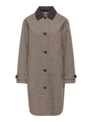 JDYVALERIE CHECK COAT OTW YFM Iced Coffee/BLA