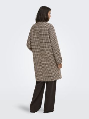 JDYVALERIE CHECK COAT OTW YFM Iced Coffee/BLA