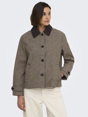 JDYVALERIE CHECK JACKET OTW YF Iced Coffee/BLA