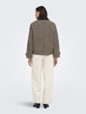 JDYVALERIE CHECK JACKET OTW YF Iced Coffee/BLA