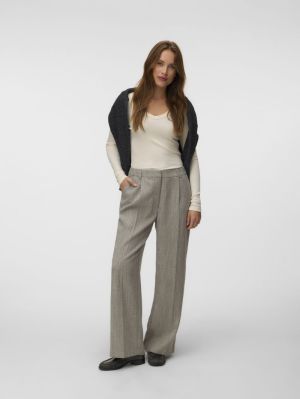 AWDARCIE HW WIDE PANT NOOS Walnut/HERRINGB