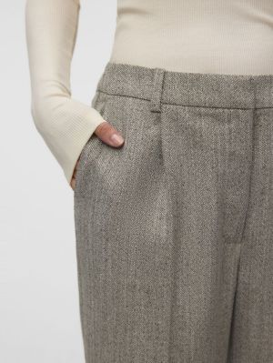 AWDARCIE HW WIDE PANT NOOS Walnut/HERRINGB
