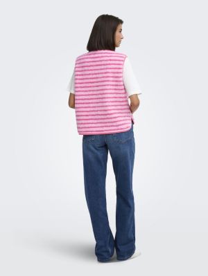 JDYSIMINA TEDDY PRINT WAISTCOA Hot Pink/BONBON