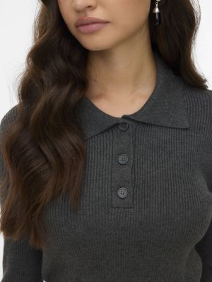 VMSILJERIB LS POLONECK PULLOVE Dark Grey Melan