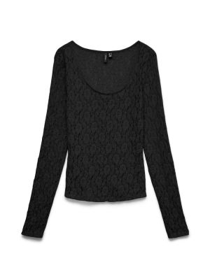 VMFLORA LS 2-WAY LACE TOP JRS Black