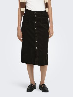 JDYSHIRAZ HW MIDI BUTTON SKIRT Chocolate Torte