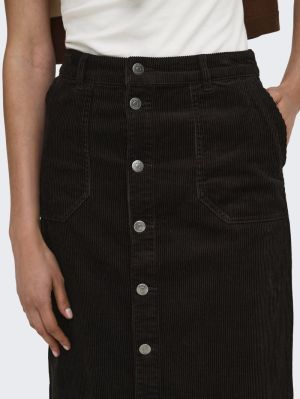 JDYSHIRAZ HW MIDI BUTTON SKIRT Chocolate Torte