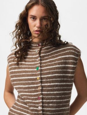 PCASIRA SL BUTTON KNIT VEST BC Coffee Quartz/C