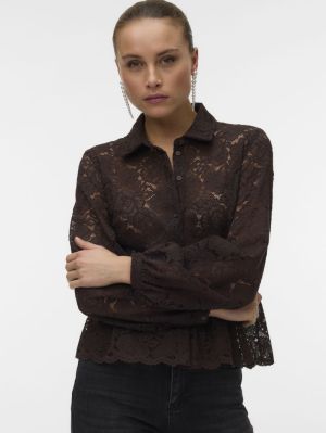 VMBLOOM LS LACE SHIRT WVN Chocolate Torte