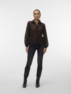 VMBLOOM LS LACE SHIRT WVN Chocolate Torte
