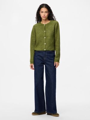 PCSILLY LS O-NECK KNIT CARDIGA Sphagnum/MELANG