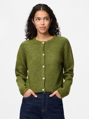 PCSILLY LS O-NECK KNIT CARDIGA Sphagnum/MELANG