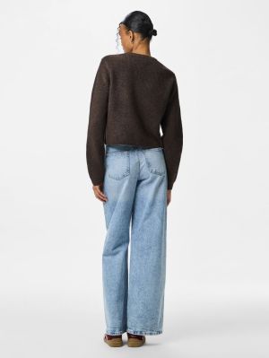 PCSILLY LS O-NECK KNIT CARDIGA Hot Fudge/MELAN