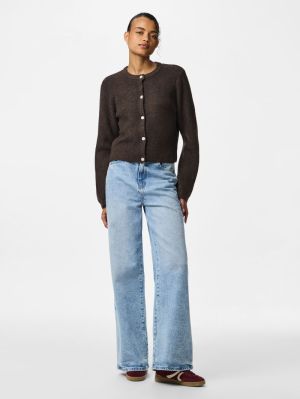 PCSILLY LS O-NECK KNIT CARDIGA Hot Fudge/MELAN