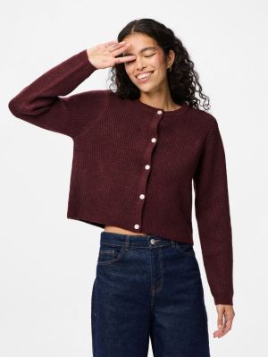 PCSILLY LS O-NECK KNIT CARDIGA Tawny Port/MELA
