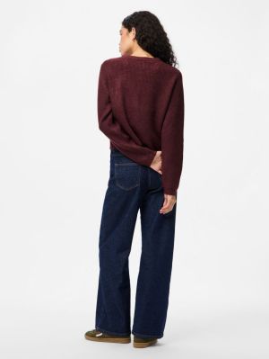 PCSILLY LS O-NECK KNIT CARDIGA Tawny Port/MELA