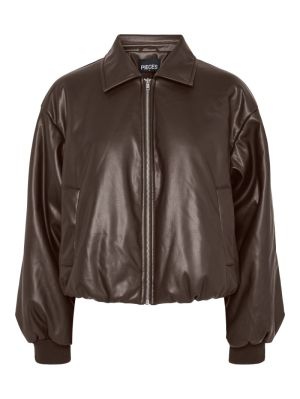 PCLARA PADDED COATED BOMBER JA Hot Fudge