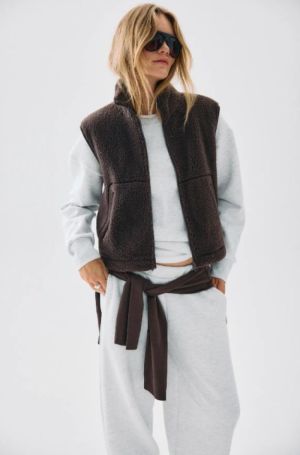 NMMASEY SHORT TEDDY VEST NOOS Chocolate Brown