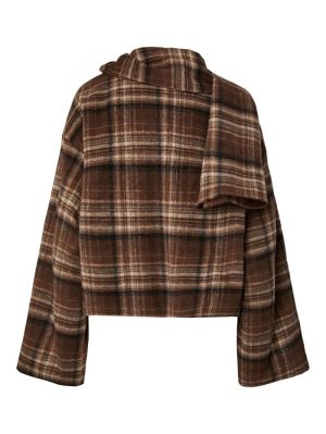 PCAMALIA SHORT JACKET W. SCARF Fondue Fudge