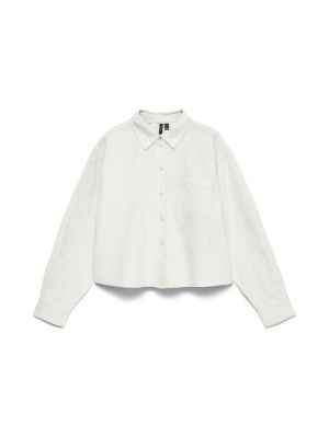 VMARIA LS SHORT BOXY SHIRT WVN Snow White