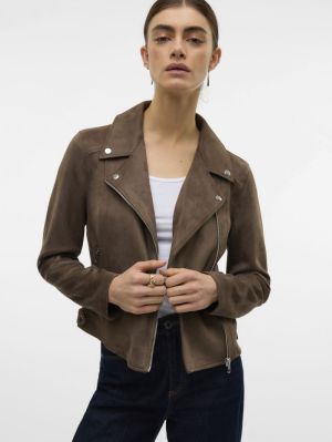 VMJOSE SHORT FAUX SUEDE JACKET Chocolate Chip