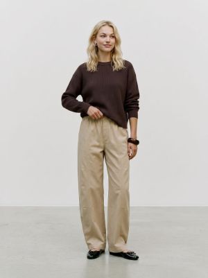 VMGOLD LUX RIB LS O-NECK PULLO Chocolate Torte