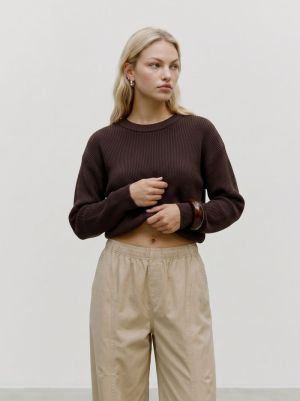 VMGOLD LUX RIB LS O-NECK PULLO Chocolate Torte