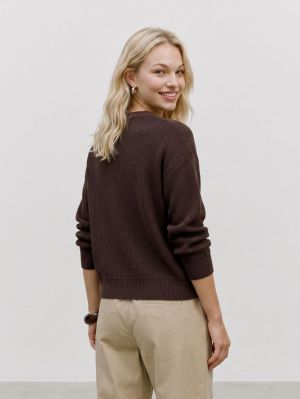 VMGOLD LUX RIB LS O-NECK PULLO Chocolate Torte