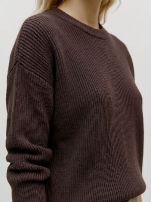 VMGOLD LUX RIB LS O-NECK PULLO Chocolate Torte