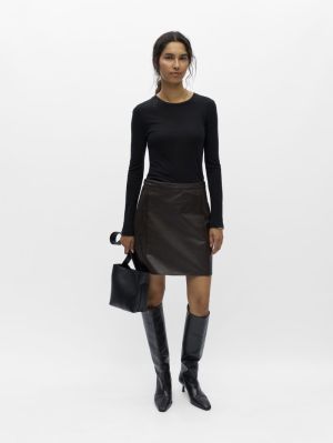 OBJLIVA HW SHORT SKIRT 147 ND Seal Brown