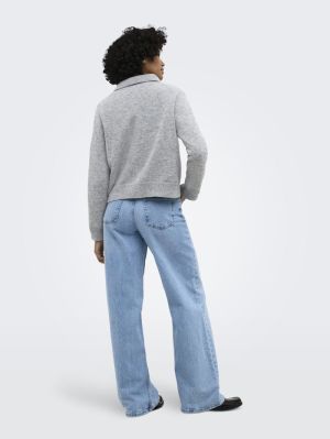 ONLALIVIA LS POLO CARDIGAN KNT Light Grey Mela