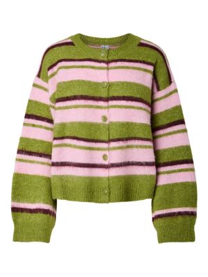 PCADA LS O-NECK KNIT CARDIGAN Woodbine/Roseat
