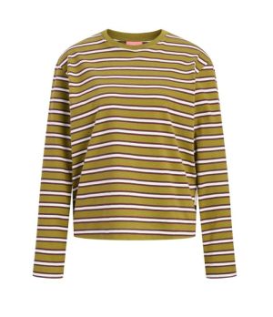 JXSOPHIA BOXY LS STRIPE TEE JR Green Moss/Vani
