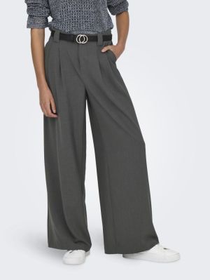 ONLSVEA MW MEL WIDE PANT TLR Dark Grey Melan