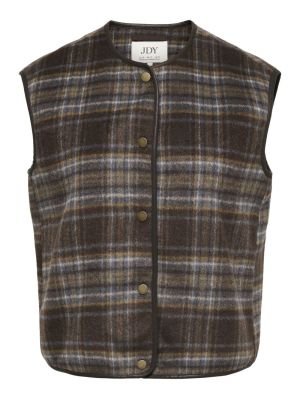 JDYANNABEL CHECK WAISTCOAT OTW Chocolate Torte
