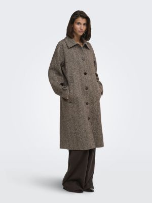 JDYVINGA HERRINGBONE LONG COAT Chocolate Torte