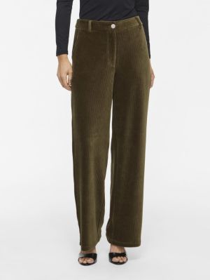 VIKITA RW WIDE CORDUROY PANTS Forest Night