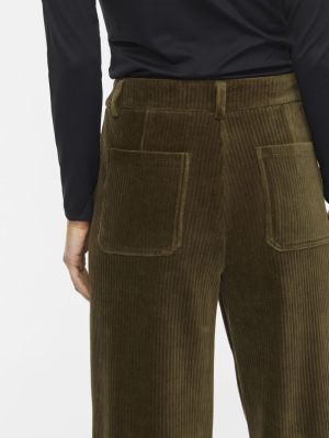 VIKITA RW WIDE CORDUROY PANTS Forest Night