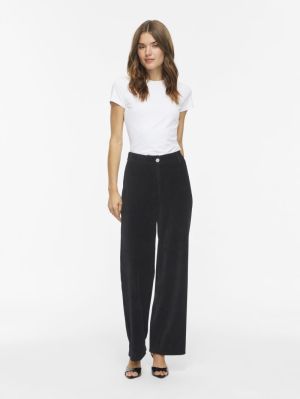 VIKITA RW WIDE CORDUROY PANTS Black Beauty