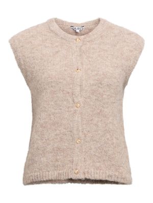 OBJSAGGIA RE KNIT VEST CARDIGA Humus/Melange